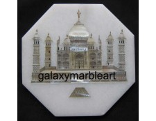 Taj Mahal tile with Mother of Pearl engraved oct  5" TP-580